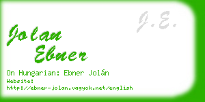 jolan ebner business card